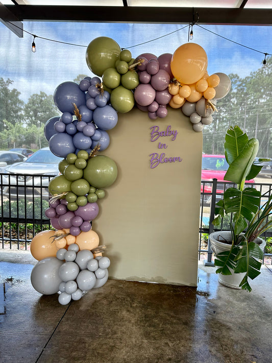 Wooden Semi Circle Arch Rental with Balloons